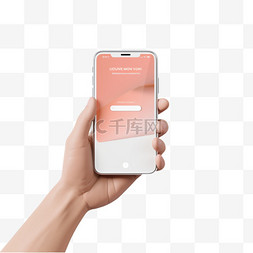 手机品牌设计图片_手机样机拿手机的手免扣元素装饰
