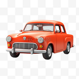 汽车橘色模型车子免扣元素装饰素