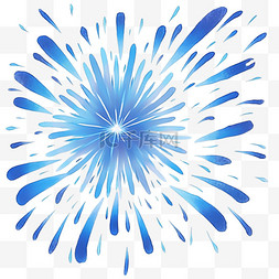 蓝色烟花png图片_蓝色烟花国庆节手绘元素
