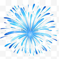 国庆节蓝色手绘烟花元素