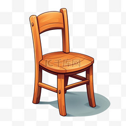 椅子木头卡通座椅免扣元素装饰素