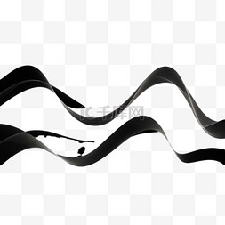 数字图片_黑色线条波浪科技感装饰4