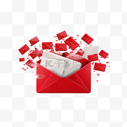收信件图片_新消息通知概念3D邮件、信件、消