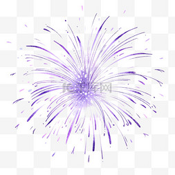 紫色绽放手绘烟花国庆节元素