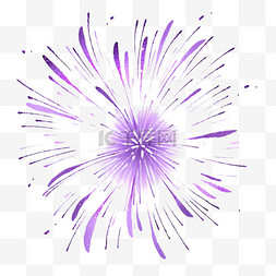 国庆节紫色手绘绽放烟花元素