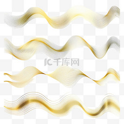 金色线条飘动装饰曲线2