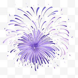 紫色烟花背景图片_国庆节紫色绽放手绘烟花元素