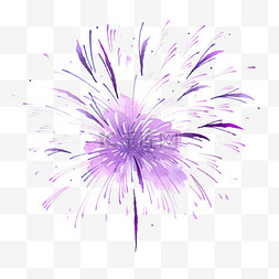 紫色烟花图片_紫色绽放烟花国庆节手绘元素