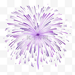 国庆节紫色绽放烟花手绘免抠元素