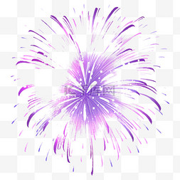 国庆节紫色手绘绽放烟花元素