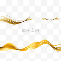 现代曲线图片_金色线条飘动装饰曲线4