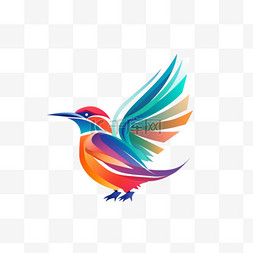 小鸟鸟类彩色图标标志1