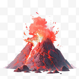 自然灾害手绘火山爆发元素