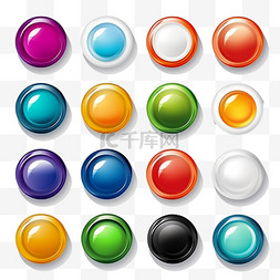 下载按钮图片_Web按钮有不同用途的颜色包，3d按