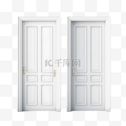 地板走廊图片_打开和关闭的白色木门