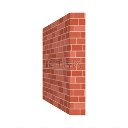 砖砌墙的孤立的白色背景上的角度