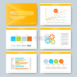 Yellow set of vector templates for multipurpo