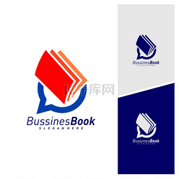 Chat Book logo design vector template, Illust