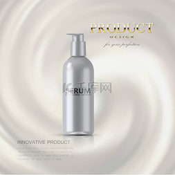 化妆品海报化妆品图片_牛奶蛋白质血清广告海报模板.化