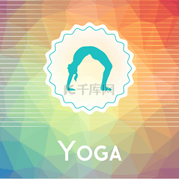 Name of yoga studio on a modern polygonal bac