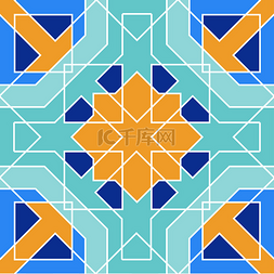 从蓝色的摩洛哥瓷砖，饰品的华丽