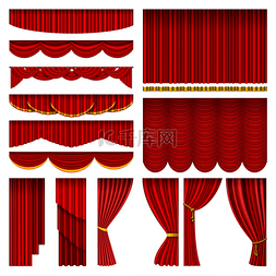Theather 红色窗帘舞台上的背景图