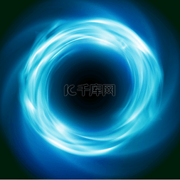 宇宙的矢量背景与发光的蓝色漩涡