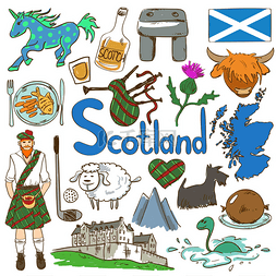 协会招新图片_多姿多彩的旅游概念的苏格兰符号