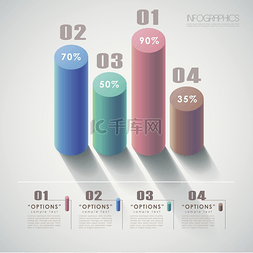 vector abstract 3d chart infographics