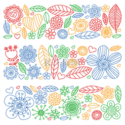 涂鸦图片_花三月八日。涂鸦图案Doodle pattern.