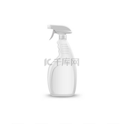 家用化学品空白塑料瓶与手柄和弯