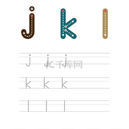 k的字母图片_学习写信- - J, K, L. 一套有关儿童