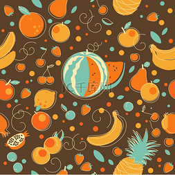 fruits图片_Fruit seamless background