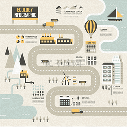 recycle图片_ecology infographic flat illustration design 