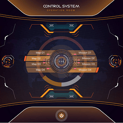 未来视觉动作模式地球界面 Ui 设