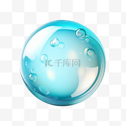 泡泡蓝色肥皂泡免扣元素装饰素材