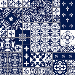 瓷砖纹理设计图片_摩洛哥瓷砖无缝模式