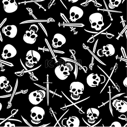 海盗符号无缝模式在黑与白