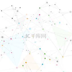 矢量点线背景图片_与点和线的创造性连接。抽象的网