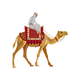 骑骆驼图片_阿拉伯男子骑着骆驼
