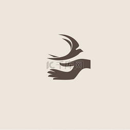 燕子鸟抽象矢量 logo 设计模板.