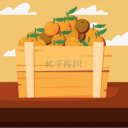 新鲜水果图片_木篮橙子中的新鲜水果