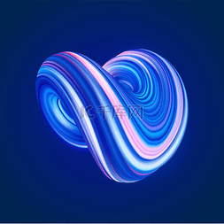 矢量插图：3d 蓝色霓虹灯彩色抽象