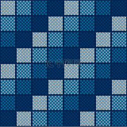 抽象格子针织毛衣图案。矢量无缝