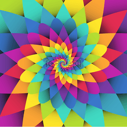 螺旋模式图片_明亮的彩虹螺旋迷幻矢量背景