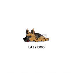 懒狗, 可爱的德国牧羊人睡眠图标,