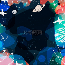 star图片_Planets constellations stars hand drawn art v