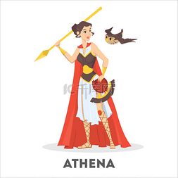 来自古代神话的雅典娜希腊女神。