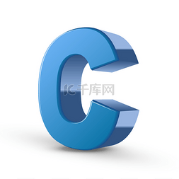 3d 的蓝色字母 C