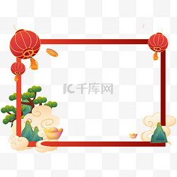 中国传统节日剪纸图片_新年国潮剪纸边框